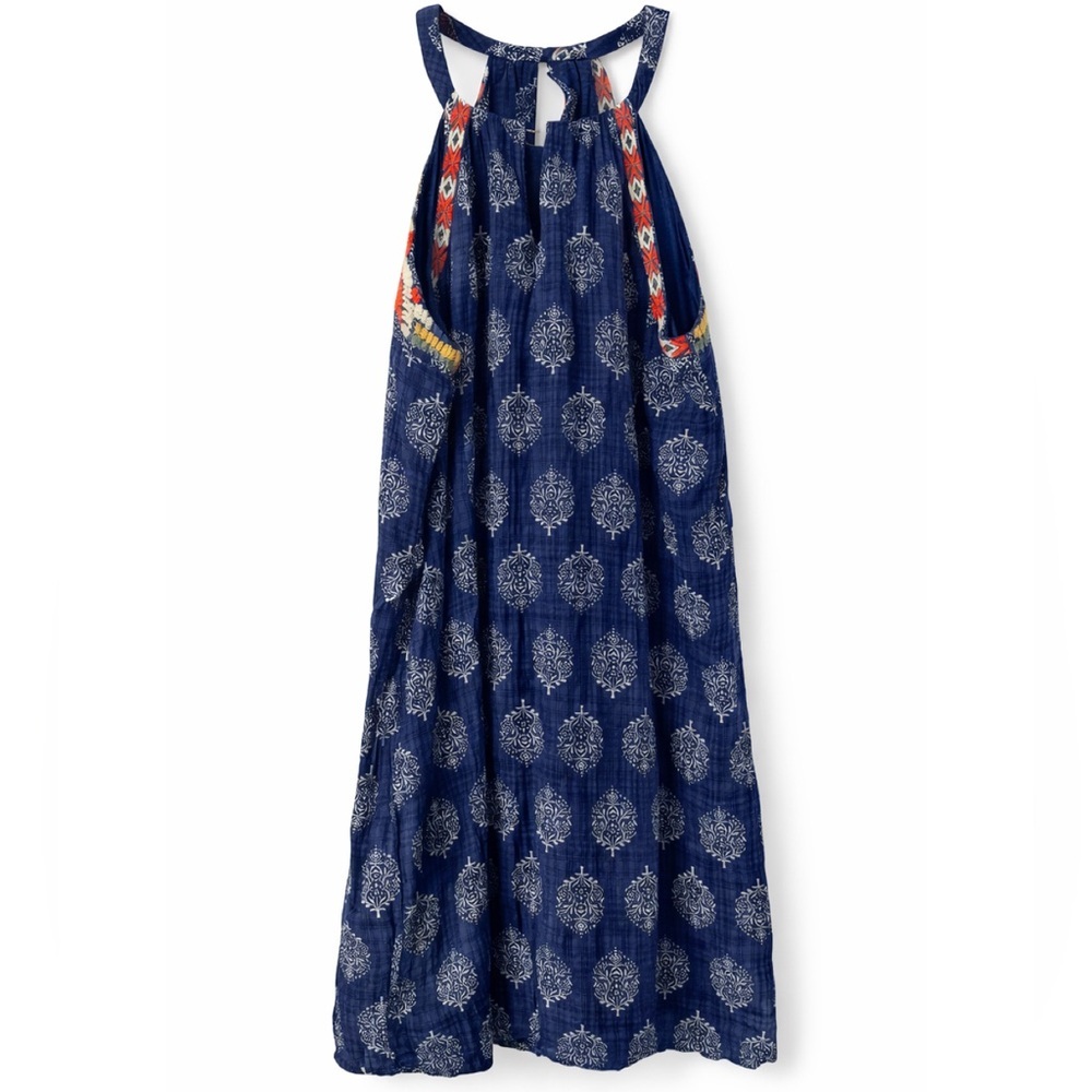 THML Navy Printed Halter Embroidery Mini
Dress - Picture 4 of 4